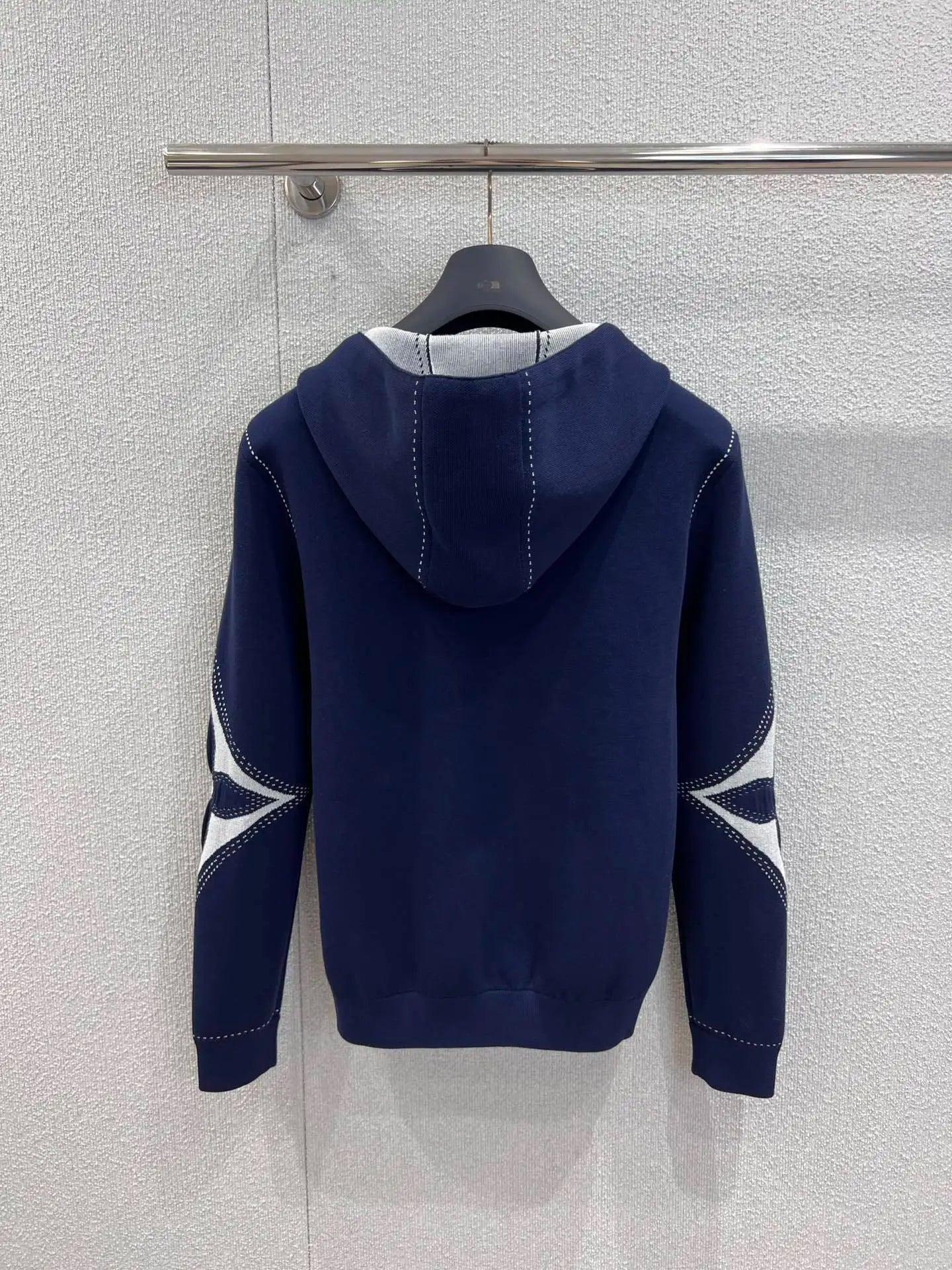 Men's Zip-Up Hoodie Luxury Brand Logo Embroidered blue Sweatshirt Fashion Streetwear Casual Long Sleeve Hooded Jacket Hot Sale