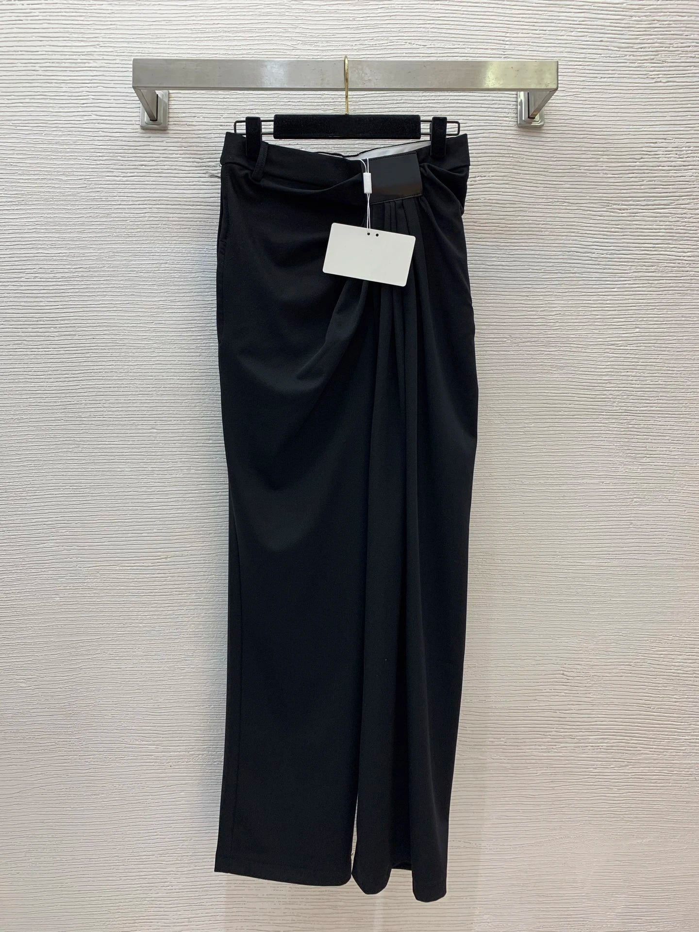 2025 New Fashionable Personalized Pinched Leather Brand Side Zipper Fashionable Versatile Casual Pants