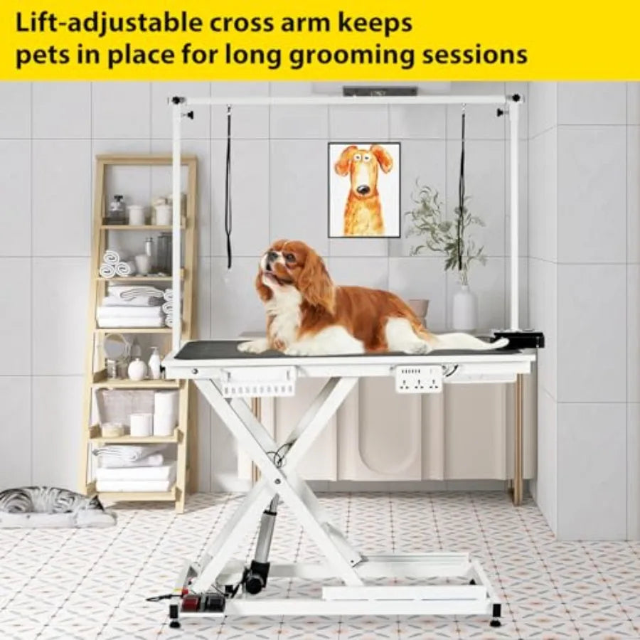50inch Hydraulic Dog Grooming Table300LBS Electric Grooming Table for Dogs Professional Pet Grooming Station for Large and Smal