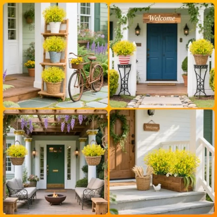 Thanksgiving Fake Flowe for tion 3PCS Artificial Flowe for Outdoo Fake Plants Indoor Plants Fall tions for Home Decor Patio Wed