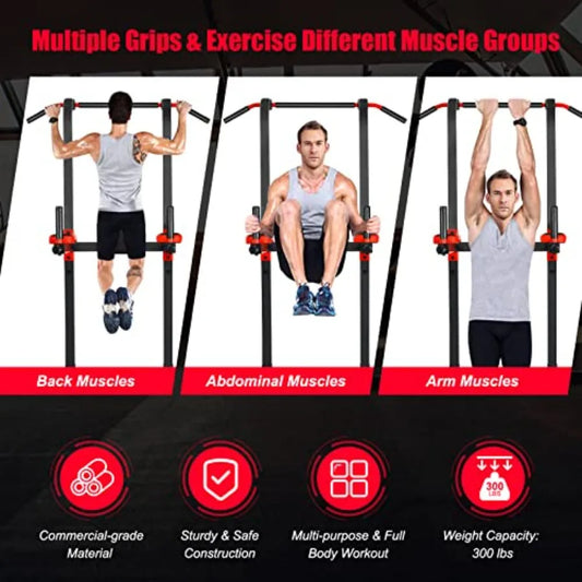 Power Tower Pull Up Bar Dip Station Multi-function Dip Bars Stand Workout Equipment for Full-body Home Gym Fitness Exercise Str