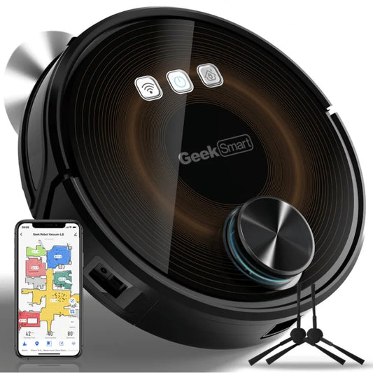 LDS Navigation Robot Vacuum Cleaner - 3-in-1 Vacuum/Sweep/Mop Wi-Fi App Control 2800Pa Suction 3200mAh Battery 160min Runtime S