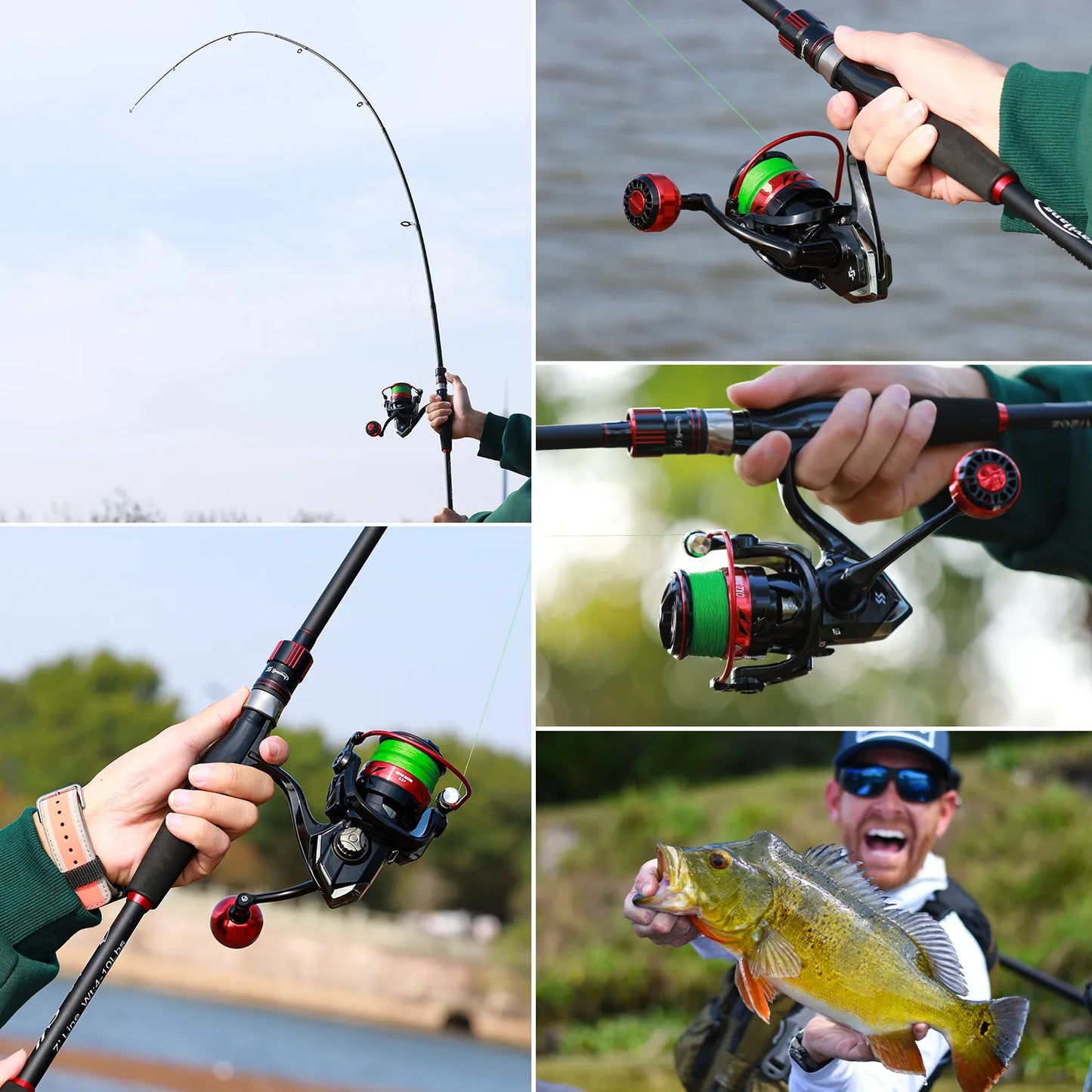 Sougayilang Spinning Ultralight Carbon Fishing Rod EVA Handle Max Drag 5kg for Trout Bass Carp Freshwater Fishing Pesca