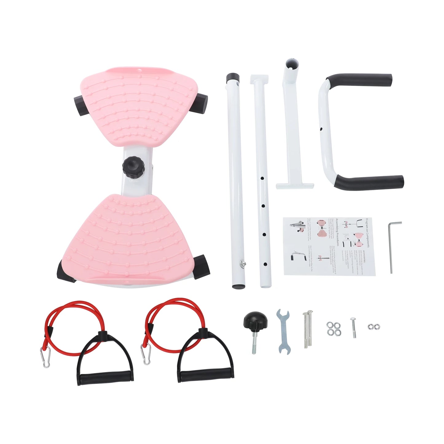 3 Gears Waist Twister Board, Strength Adjustable Ab Twist Board, Home Gym Exercise Twist Board with Handrail