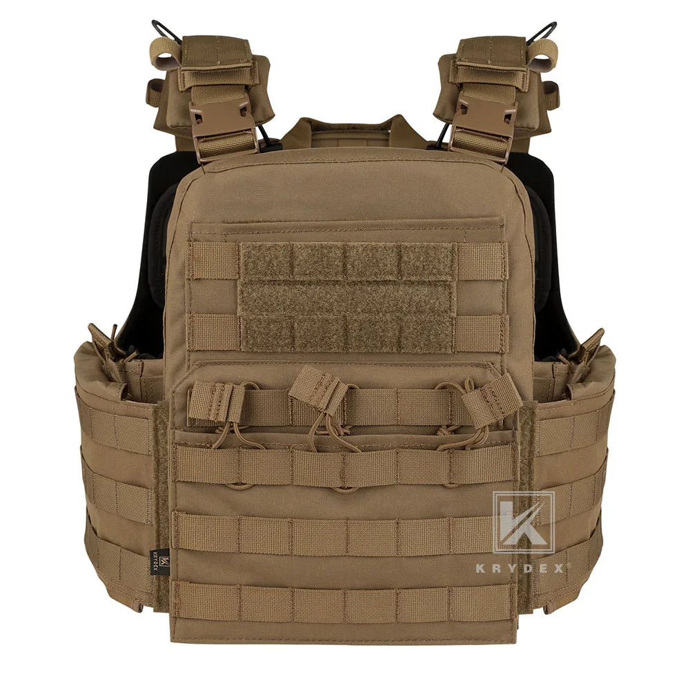 KRYDEX 500D CPC Heavy Duty Tactical Vest Plate Carrier Modular MOLLE Vest with Magazine & Radio Pouch for Combat Hunting Outdoor