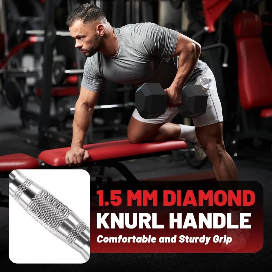 PAPABABE Hex Dumbbell Set 45135 lb Rubber Encased Home Gym Dumbbells for Strength Training and Fitness Workouts Adjustable Hand