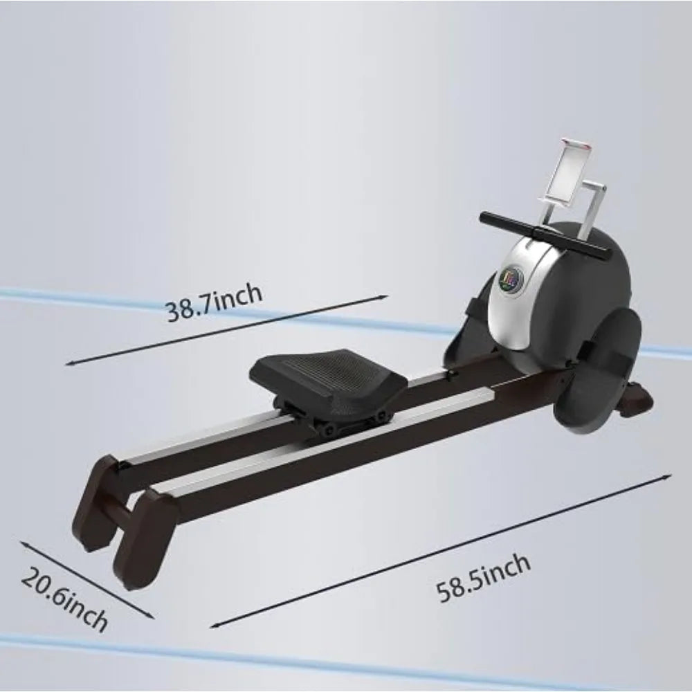 Compact Rowing Machine for Total Body Workouts with Variable Resistance and Portable Design for Home Fitness