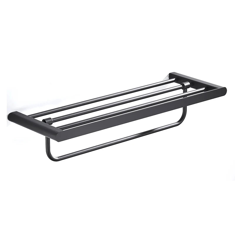 VGX Gold Bathroom Towel Holder Stainless Steel Towel Rack Folding Movable Bath Towel Bar Bathroom Hardware Accessories Grey