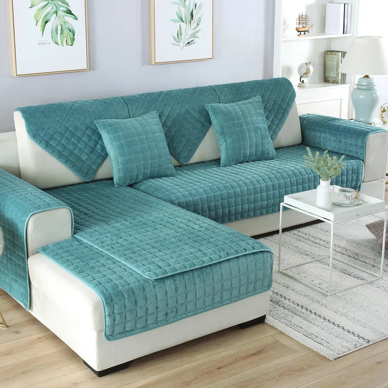 Striped Thick Warm Fury Sofa Cover Anti Slip Sofa Mat Sofa Cover Living Room Towels Sofa Blanket
