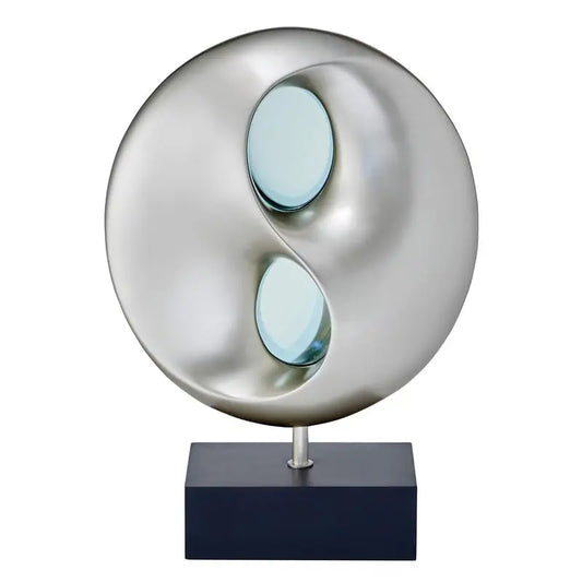 Ultra-Modern LED Table Lamp with Infinity Mirror, Black and Silver Finish, Antique Night Light for Bedroom Use