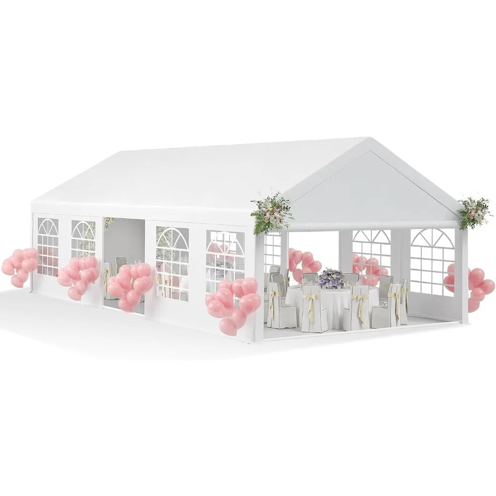 20X32 FT Party Tent Heavy Duty, Outdoor Large Wedding Tent Event Shelter with Carry Bags & Removable Sidewalls, Outdoor Canopy