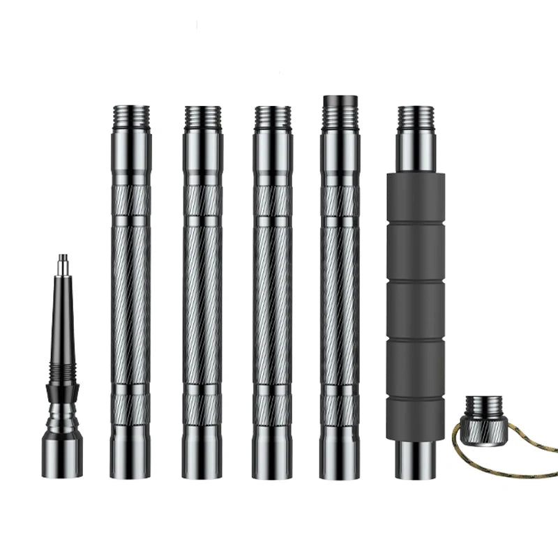 Trekking Poles Multifunctional Lightweight Foldable Aluminum Alloy Alpenstock Outdoor Camping Hiking Stick Self Defense Stick