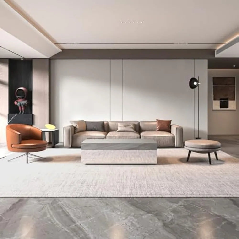 Mirrored Coffee Table for Living Room, 47.2” Modern Glass Coffee Table with Tempered Glass Top, Rectangular Center Table Premium