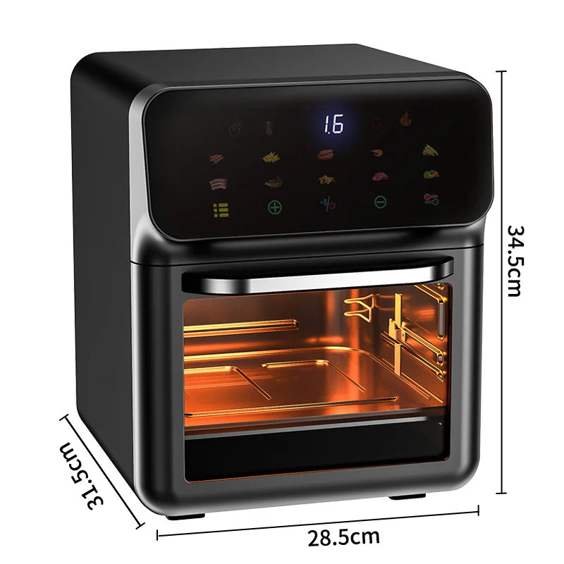 10L Air Fryer Large Capacity Oil-free Fryers Automatic Household Kitchen 360°Baking Convection Oven Deep Fryer without Oil