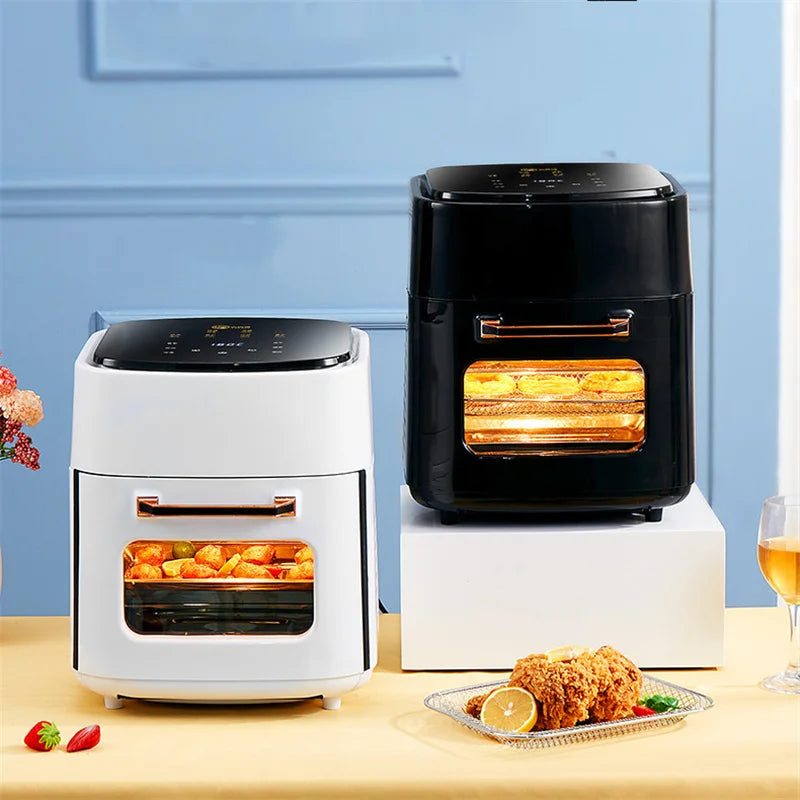 Air Fryer Household Large Capacity 15L Visual Oil-free Smart Oven Fries Machine 220V 110V US EU 1500W Chicken Frying