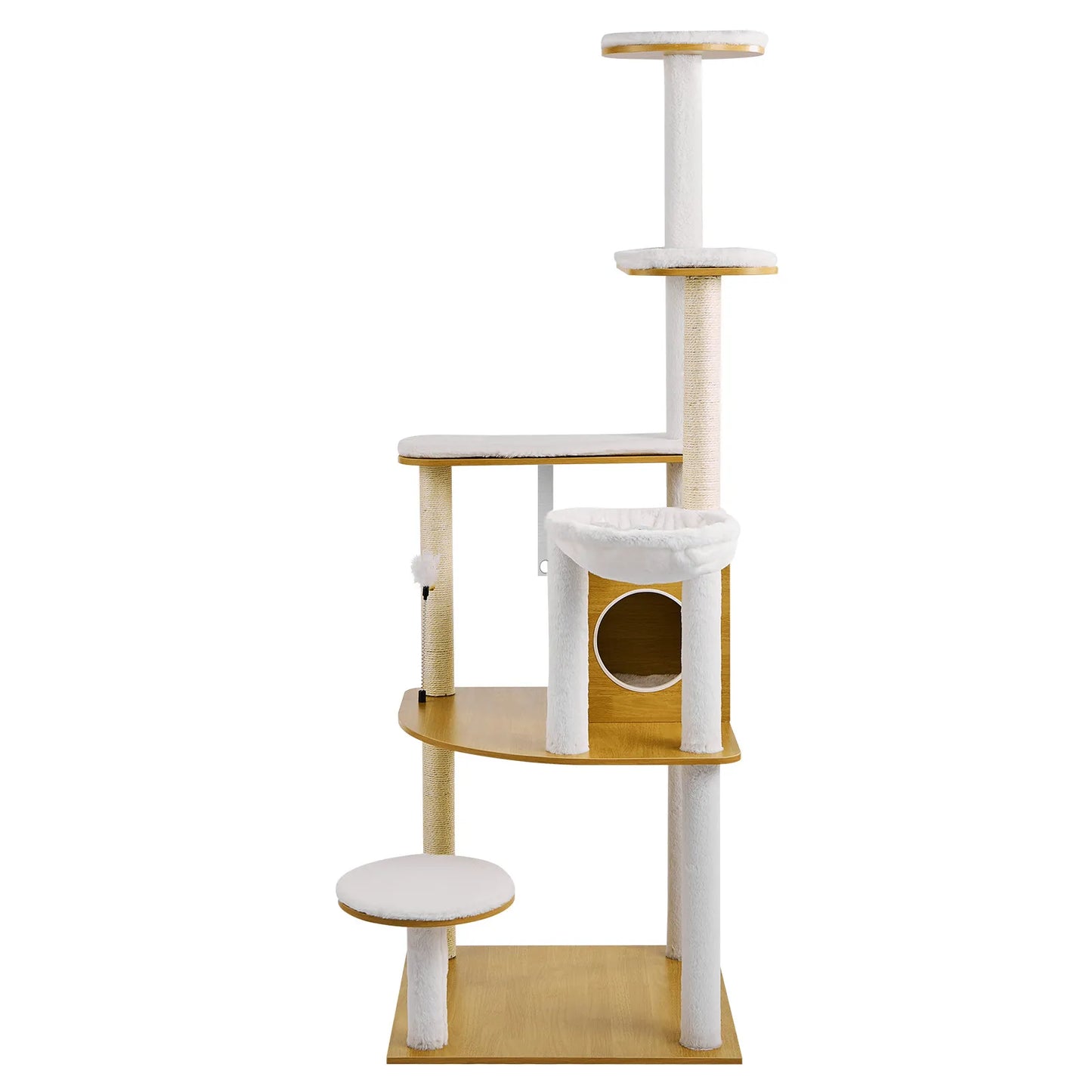 Large Cat Tree 68.9" Tall Cat Tower Multi-level Cat Condo Indoor Play House