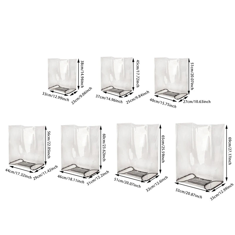 Waterproof Rolling Luggage Cover Full Transparent Luggage Protector Cover Thicken Suitcase Protector Cover PVC Suitcase Cover