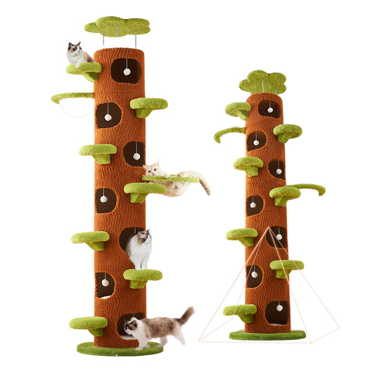 Tall Cat Tree Tower with Sisal Scratching Pad Cat Climbing Frame Super Large Cat Tree Tower for Maine Coon Cats