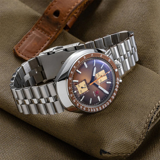 RED STAR Bull Head Chronograph Men Super Luminous 1963 ST1901 Movement 3D Bubble Mirror Pilot Mechanical Wrist Watches