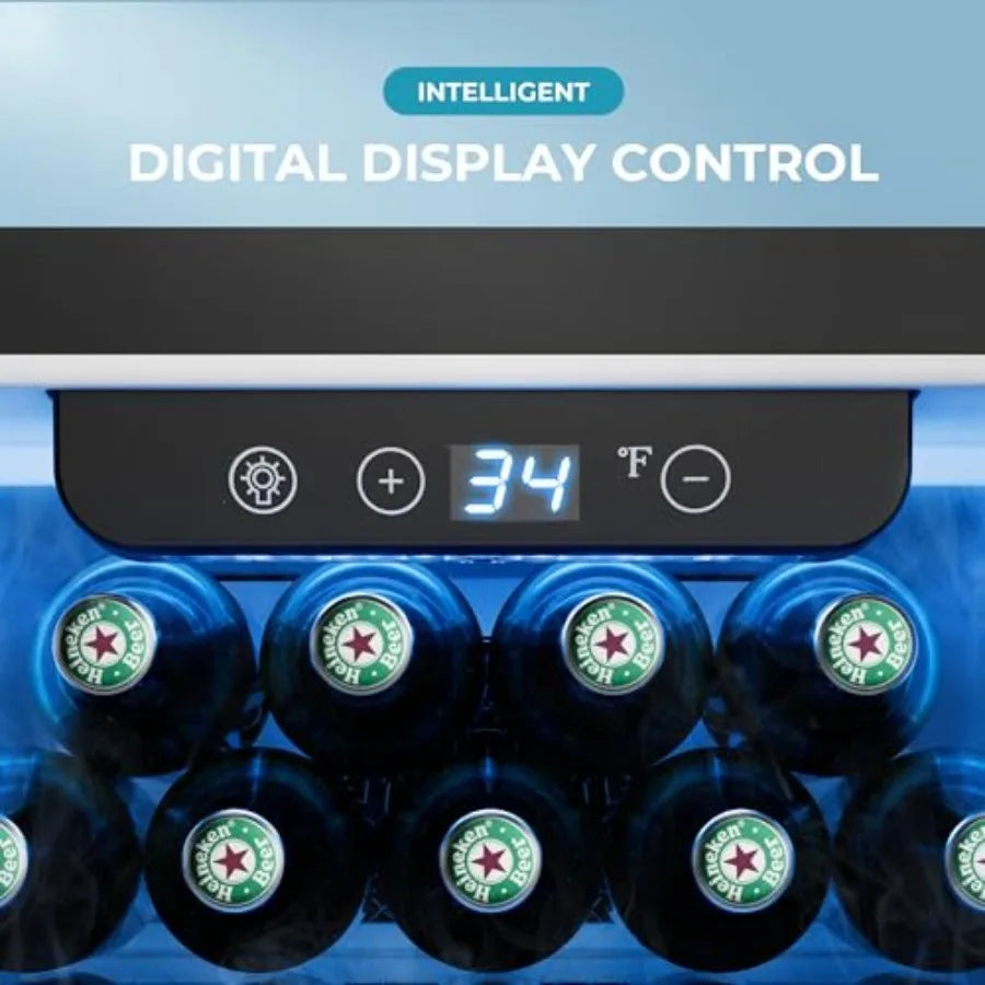 15 Inch Under Counter Beverage Refrigerator with Stainless Steel Door for Beer Wine Soda Builtin Drink Fridge Holds 125 Cans Id