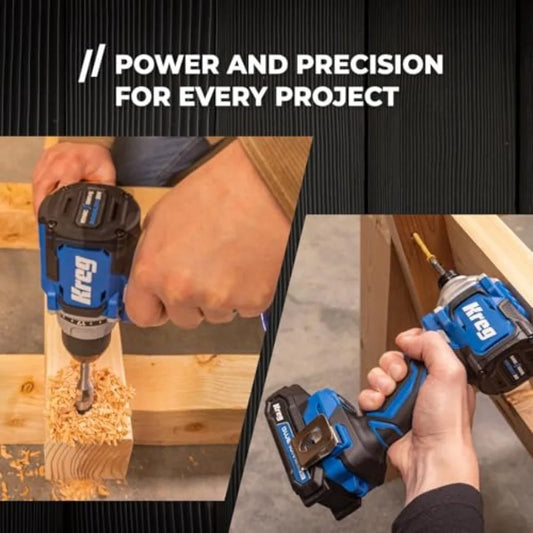 Ionic Drive Drill and Driver Combo Bundle - With Charger and Battery 2 - High Torque Professional Workshop Tool - LED Ligh