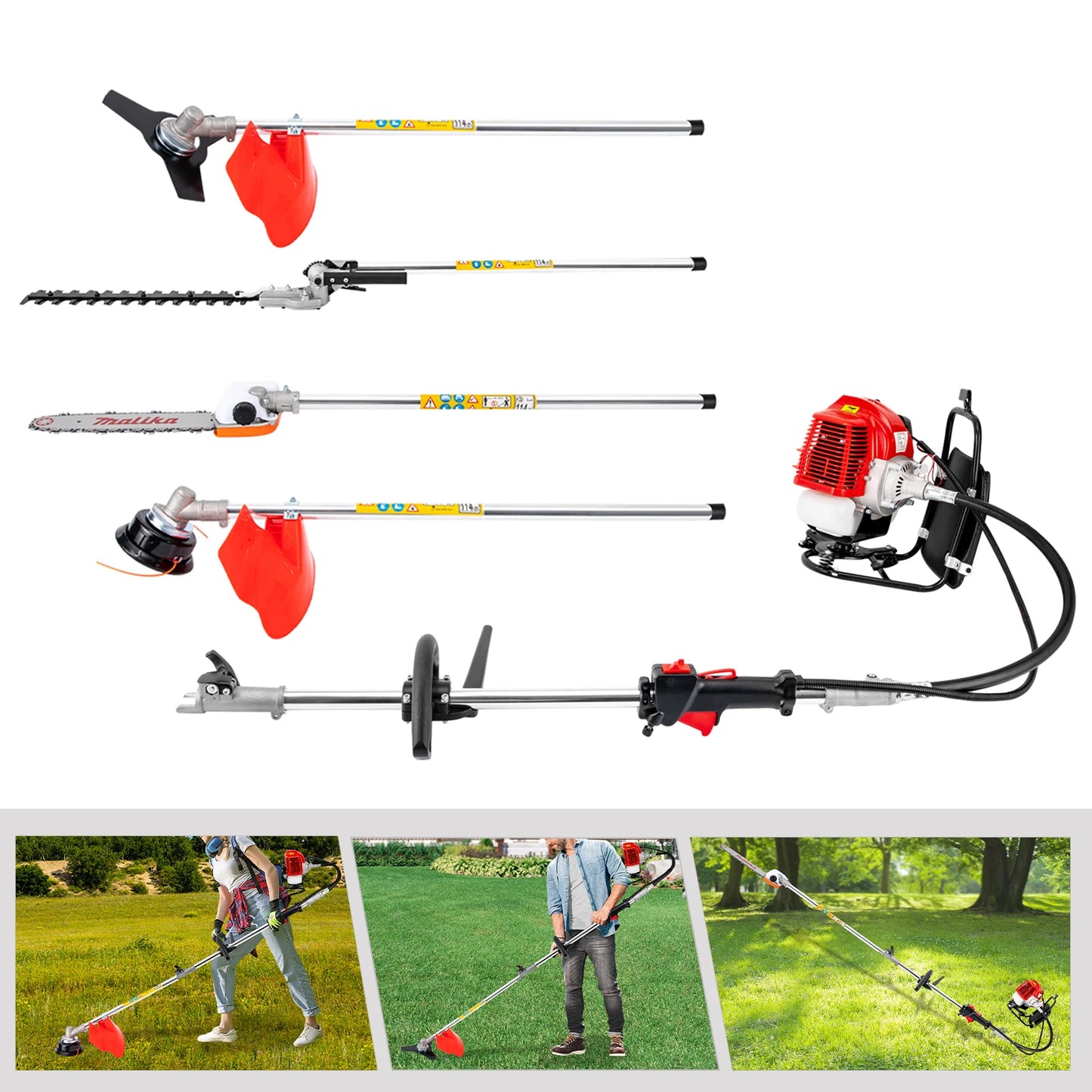Powerful 52cc 4 in 1 Multi Functional Trimming Tools Gas Hedge Trimmer Weed Eater String Trimmer Brush Cutter Pole Saw