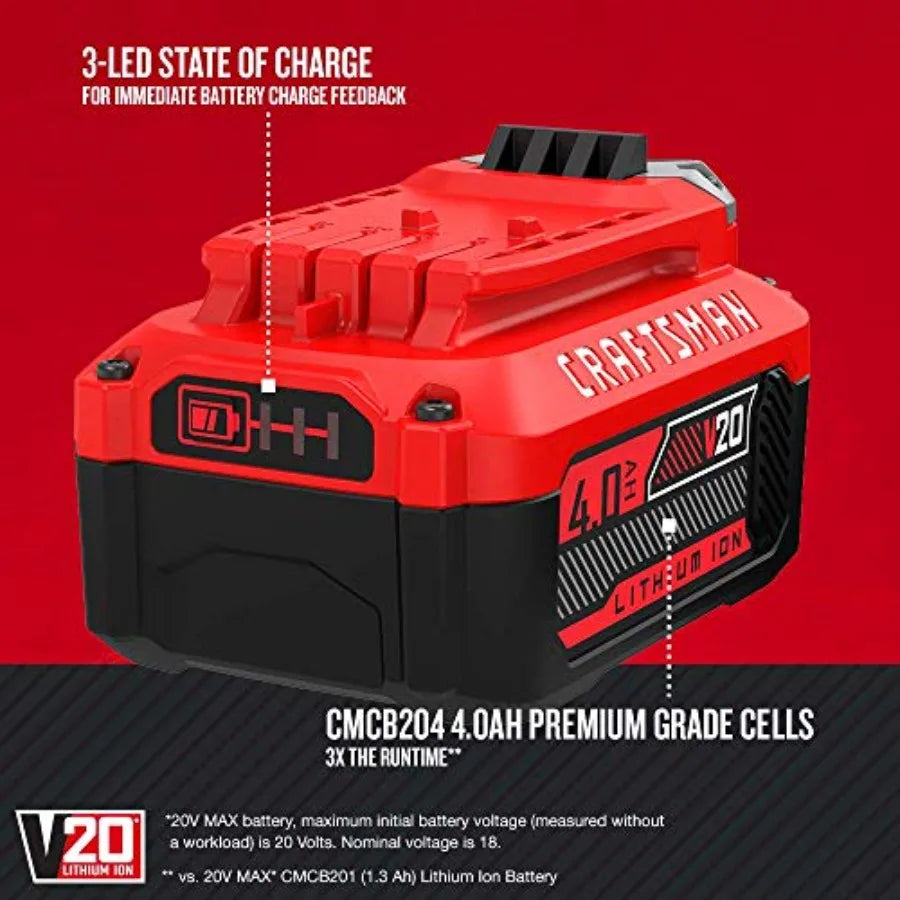 V20 MAX Cordless Drill and Impact Driver Power Tool Combo Kit with 2 Batteries and Charger CMCK200C2 and (1) V20 Lith