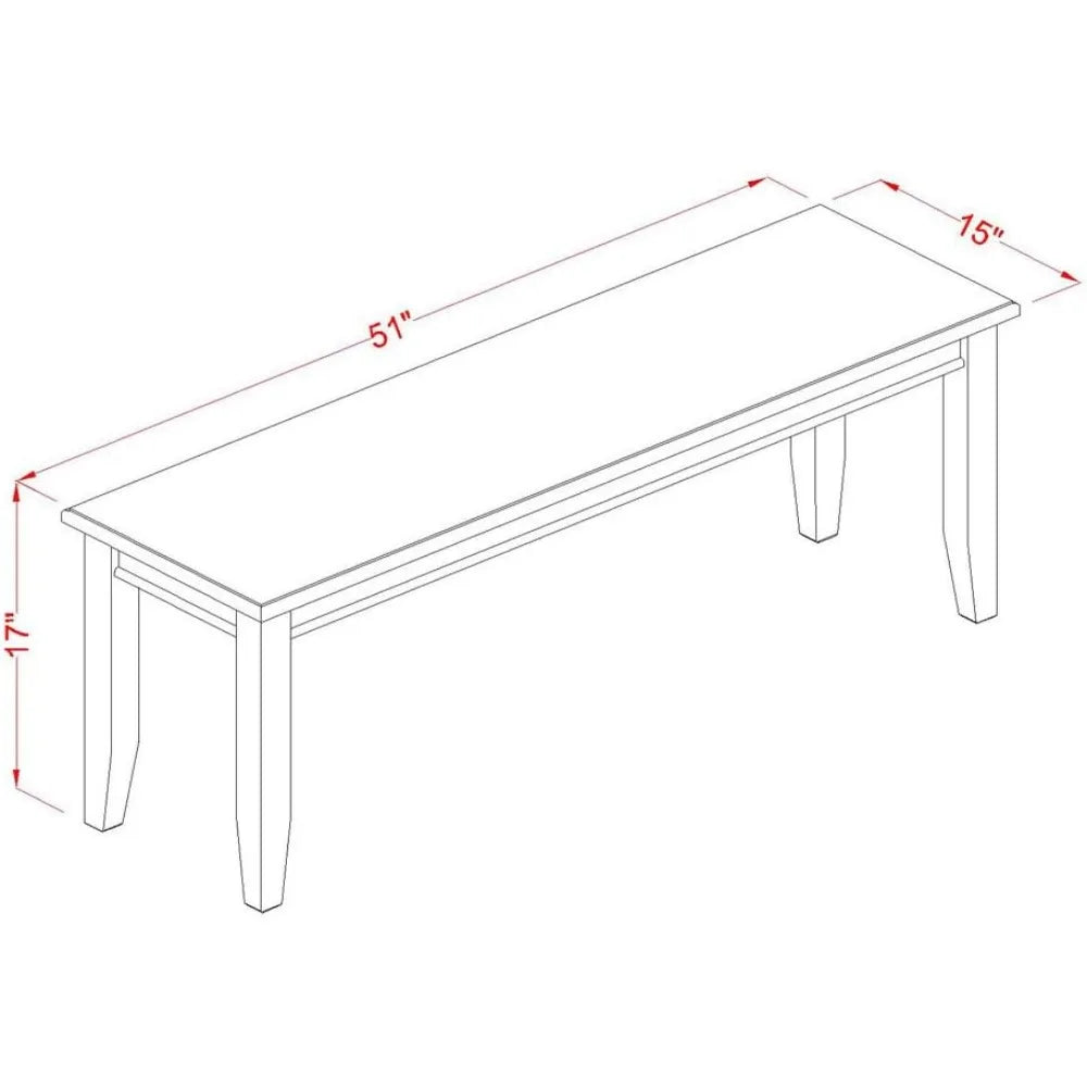 DUNO6-BLK-W 6 Piece Kitchen Table & Chairs Set Contains a Rectangle Dining Table and 4 Dining Room Chairs with a Bench, 36x60 I