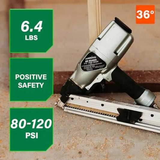 Strap-Tite Strip Nailer Pro-Preferred Pneumatic Power Nailers for Metal Connectors Lightweight 6.4 lbs Fastening Tool 36° Preci