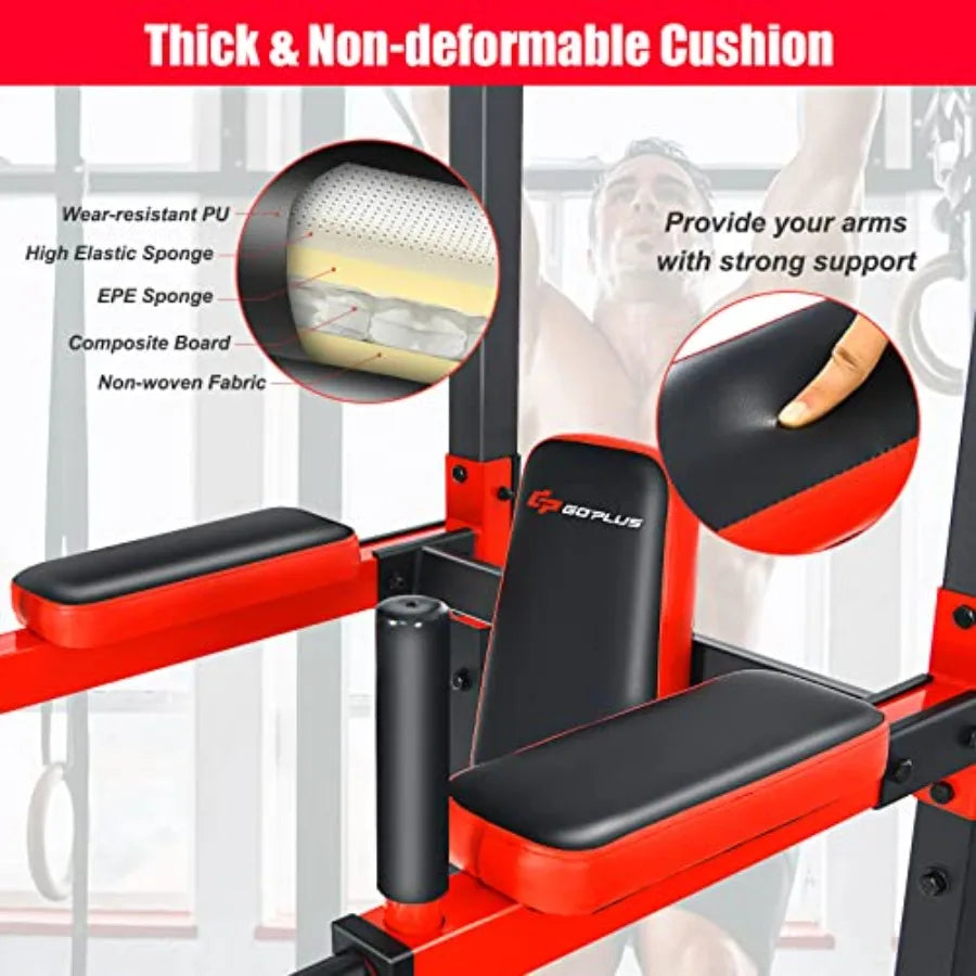Power Tower Pull Up Bar Dip Station Multi-function Dip Bars Stand Workout Equipment for Full-body Home Gym Fitness Exercise Str