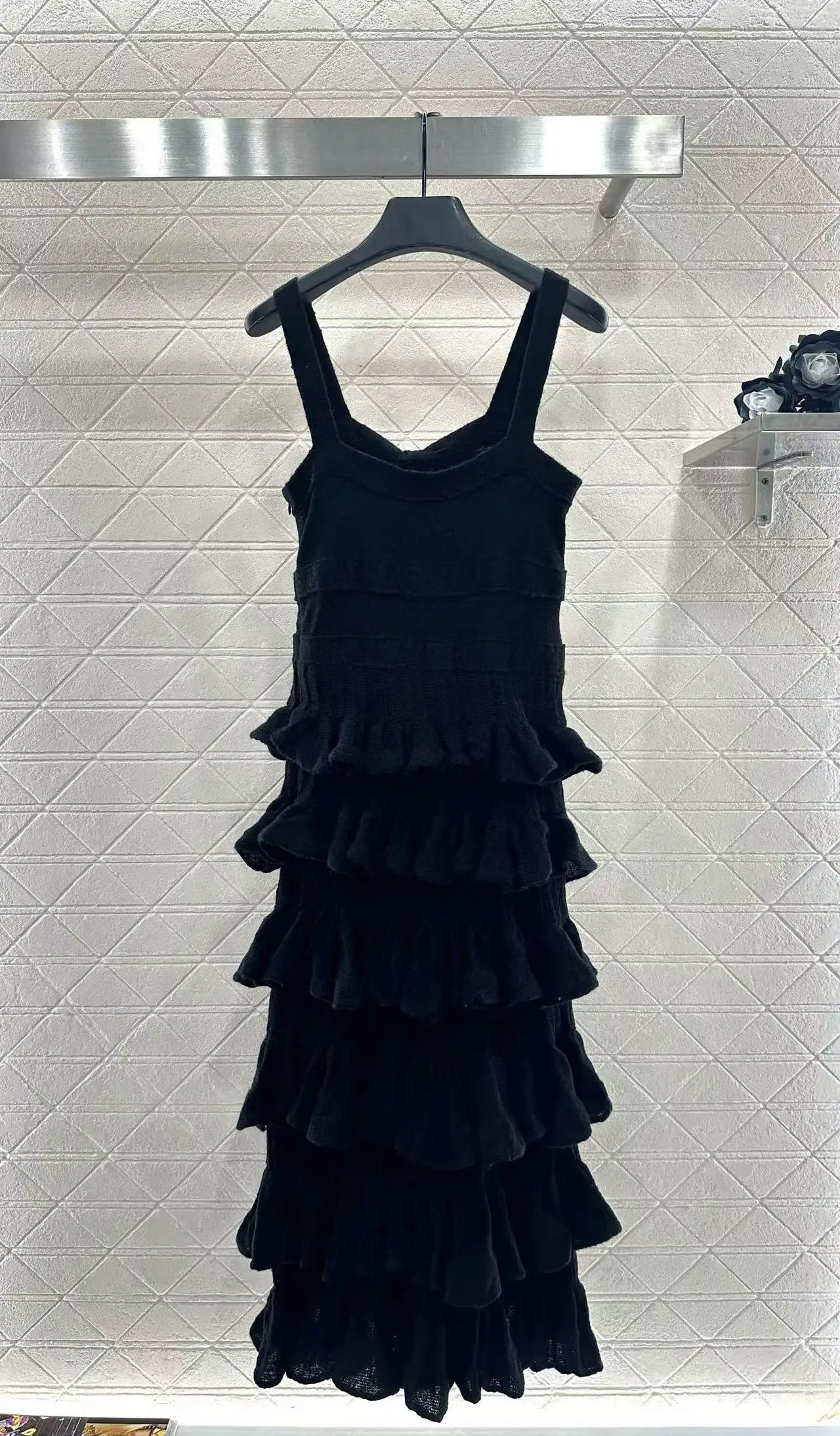 2025 Autumn New Fashion Sweet Pink/Black Women's Bow Knitted Suspender Dress Cake Skirt Elegant Style Quality Clothing A36