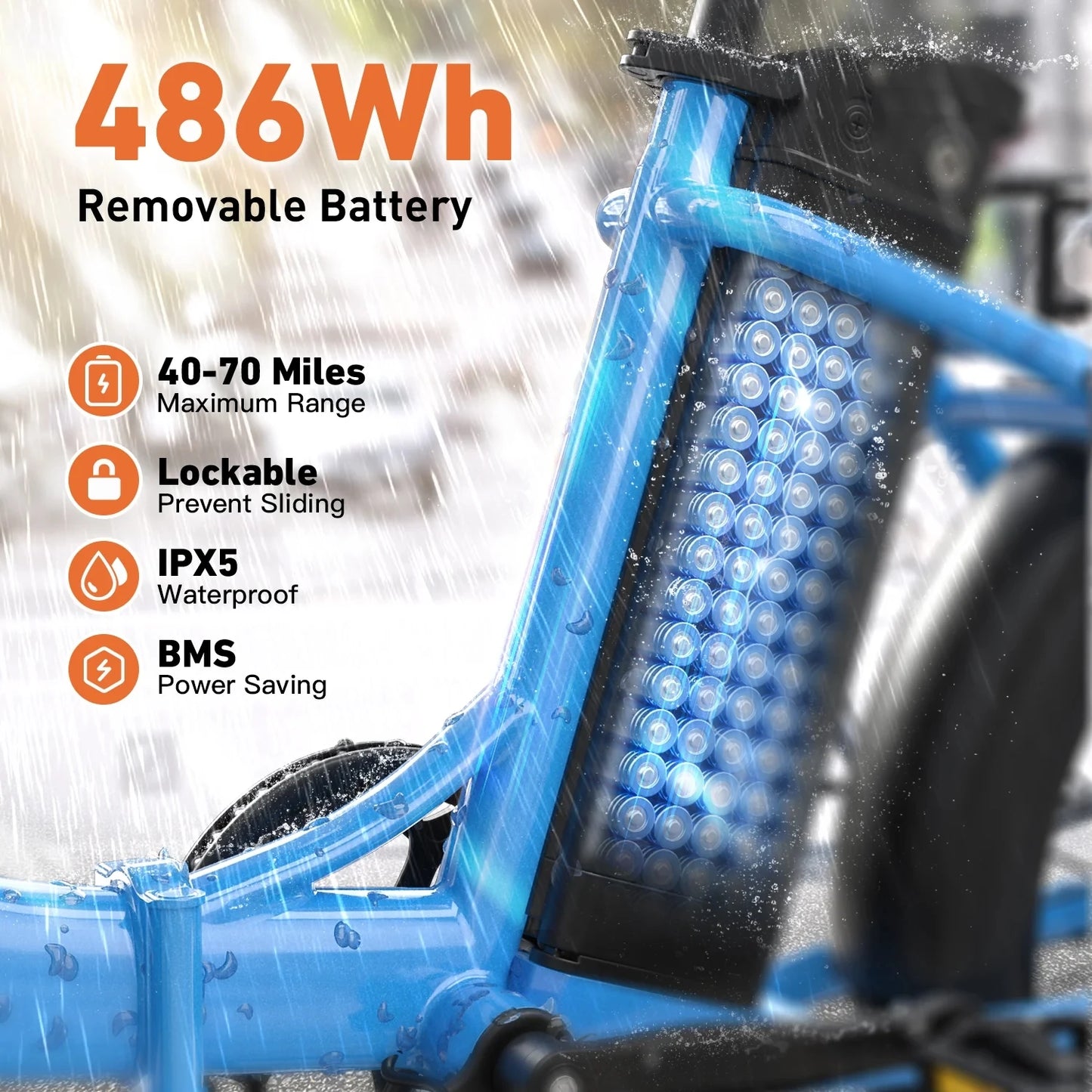 QRONGE Electric Bike 1000W Peak Folding Electric Bike 20" Step-Thru Eletric Bicycle with Front Basket 7 Speed 25 MPH Ebike