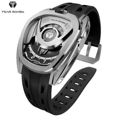 TSAR BOMBA Men Automatic Watch Japan Movement Quick Release Strap 100M Waterproof Stainless Steel Sport Business Wristwatch Gift