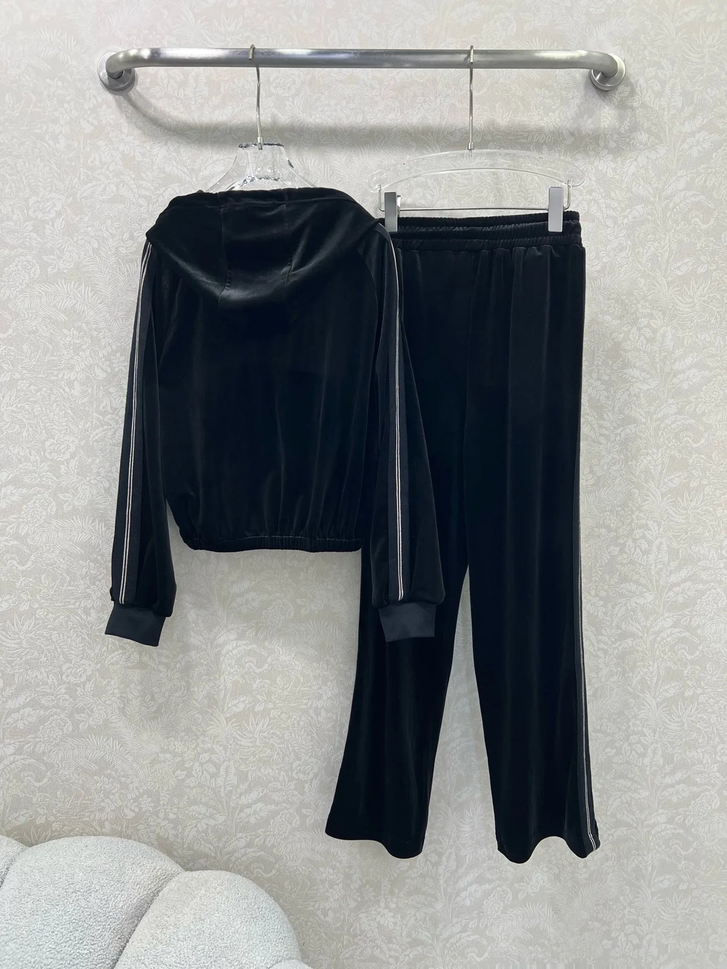 High Quality Autumn Winter Women's Casual Fashion Solid Velvet Set Hooded Hoodie Loose Pants J024Q