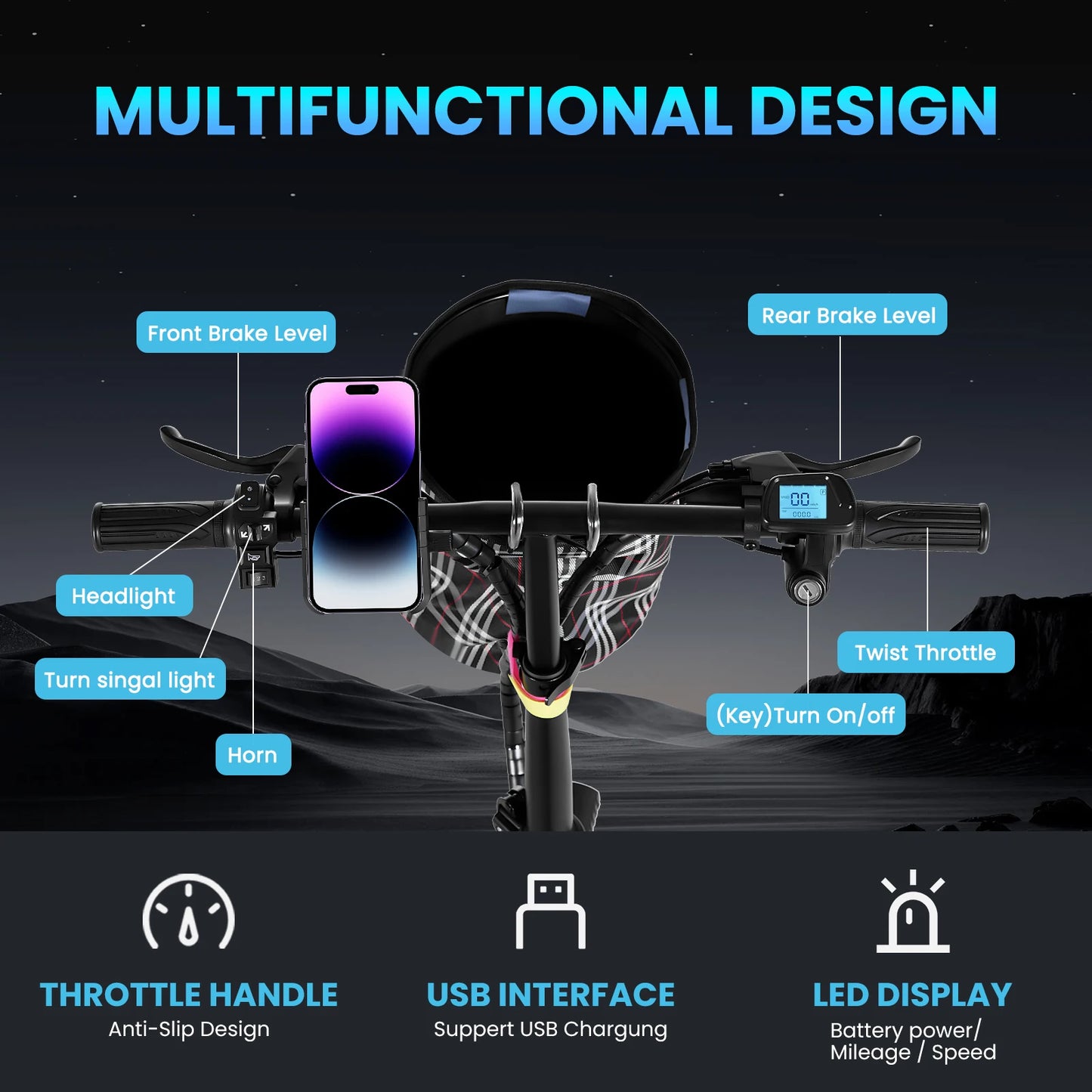500W Adult Electric Bike  20 MPH, 48V 20Ah 50miles range Removable Battery 14 Inch Folding Electric Bike 8pcs Multi-Shock Absorp