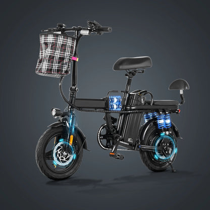 500W Adult Electric Bike  20 MPH, 48V 20Ah 50miles range Removable Battery 14 Inch Folding Electric Bike 8pcs Multi-Shock Absorp