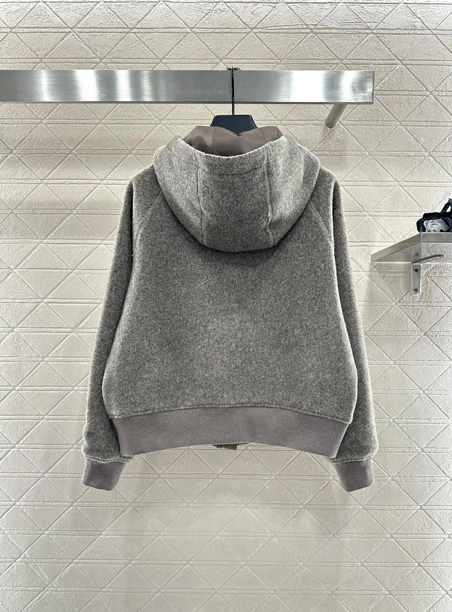 2025 Autumn and Winter New Women's Clothing Lamb Plush Zipper Jacket Hooded Cardigan Sweater Drawstring Lamb Wool Zipper Jacket
