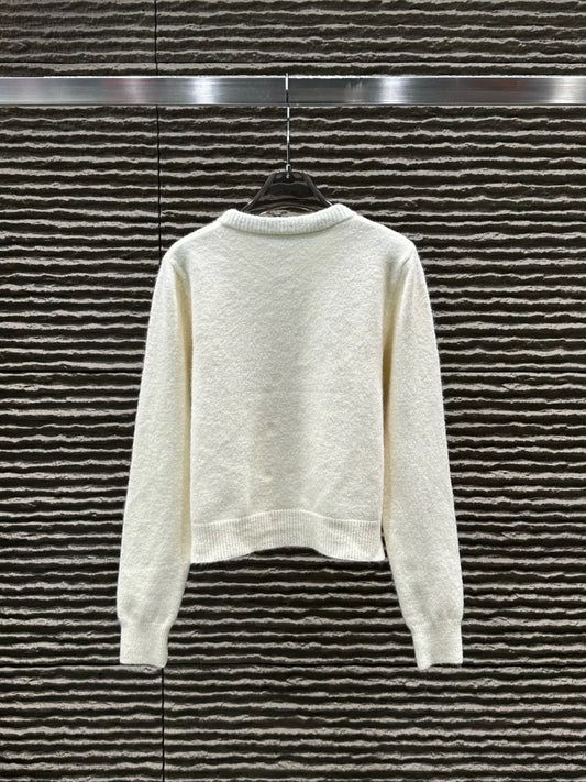 2025 Autumn New Fashion Y2K-style Colorful Single-breasted Warm-color Round-neck Knitted Cardigan Coat