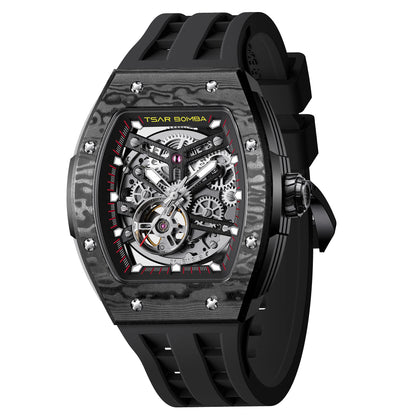 TSAR BOMBA Men Quartz Watch Stainless Steel 50M Waterproof Date Luminous Business Elegant Durable Wristwatch Gift for Him Daily