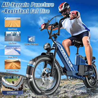 Wallke H7 ULTRA Portable Power Station Ebike 4000W 37MPH Fast Electric Bike for Adults 48V 55Ah Long Range Ebike Torque Sensor