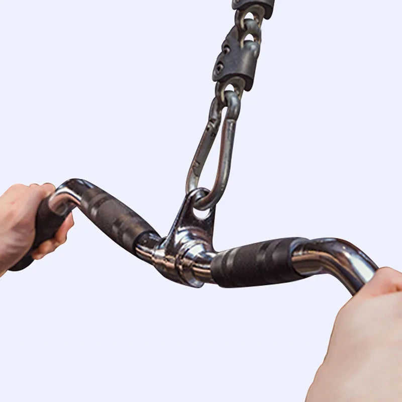 Fitness Solid T-bar, V-Bar Heavy Duty Load Bearing Lat Pull Down Bar,Fine Polishing Sitting Rowing Fitness Equipment Accessories