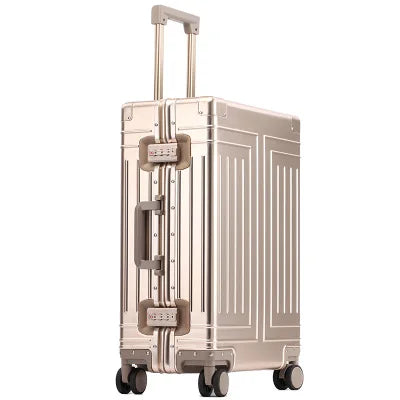 100% High-rank Aluminum-magnesium High Quality Rolling Luggage Perfect For Boarding Spinner International Brand Travel Suitcase
