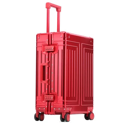 100% High-rank Aluminum-magnesium High Quality Rolling Luggage Perfect For Boarding Spinner International Brand Travel Suitcase