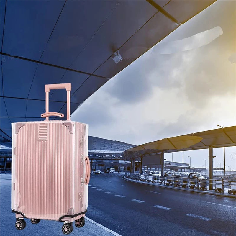 Waterproof Rolling Luggage Cover Full Transparent Luggage Protector Cover Thicken Suitcase Protector Cover PVC Suitcase Cover