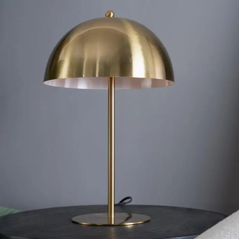 Dimmable Minimalist Table Lamp, Small Bedside Light for Nightstands, Living Room, Office & Study, Gold & White Design, Fast