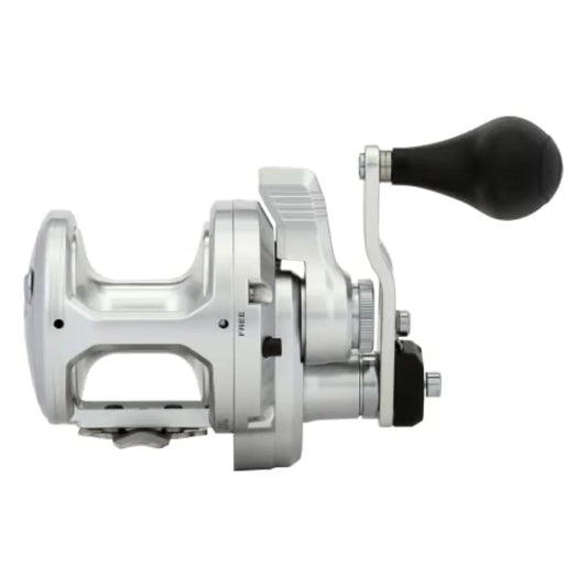 Right Hand Retrieve Saltwater Fishing Reel with Speed Lever Drag in Black for Heavy Duty Applications