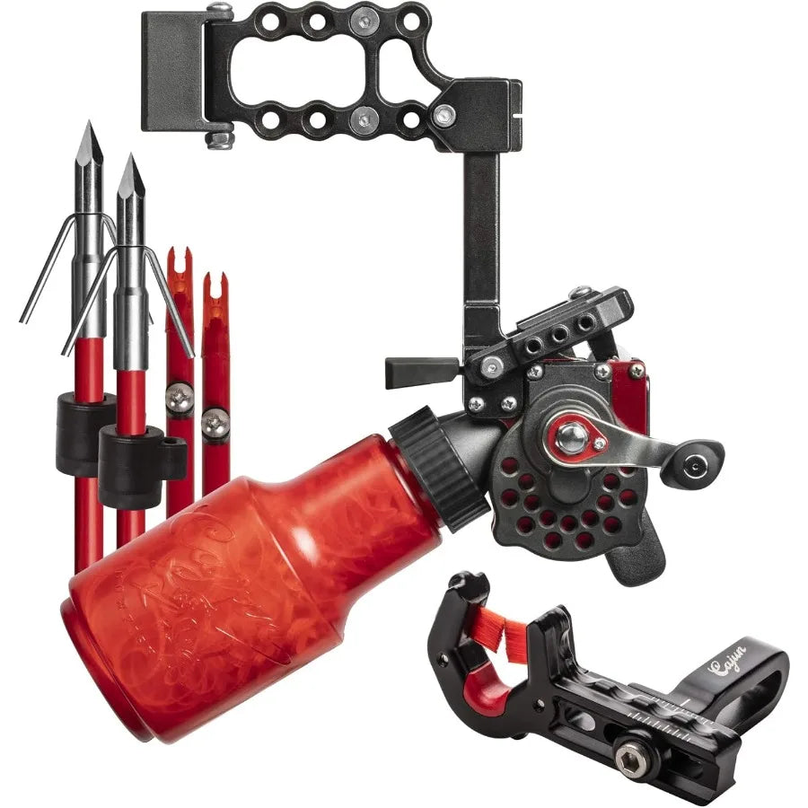 Winch Pro Reel Bowfishing Kit Complete Setup for Precision Fishing with 25 Yards of 250 lbs. Line 2 Arrows Featuring Pira