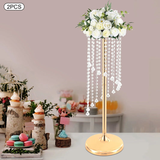 2 Pcs Large Flower Vase Table Desk Decor Wedding Home Decor Wedding Centerpieces Gold Vases 70cm Tall