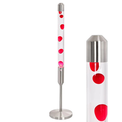 47.5 Inch Mood Lamp, Flowing Wax Liquid Motion Light for Living Room Decor, Silver Base Red Wax