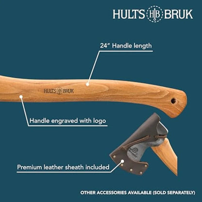 840712 Aneby Hatchet - 2 lb Head 20 Handle for Outdoor Survival Heavy-Duty Wood Cutting Camping Bushcraft and Emergency Prepare